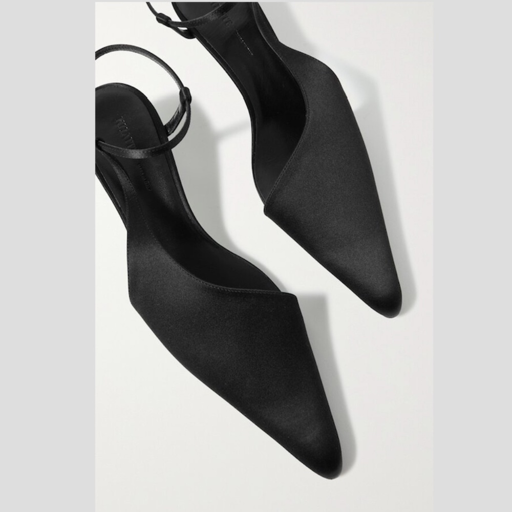 KHAITE Seville Black Sateen Pump Size 40 1/2 IT